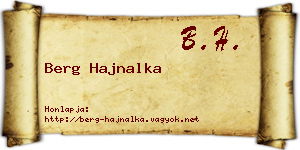 Berg Hajnalka névjegykártya